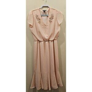 NWT Women's Perceptions New York Peach‎ Dress Women's Size 12 Embroidered
